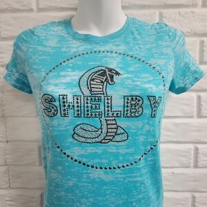Turquoise Ford Shelby Cobra Burnout  Tee